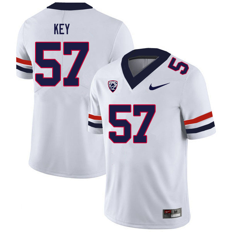 Men #57 Shontrail Key Arizona Wildcats College Football Jerseys Sale-White